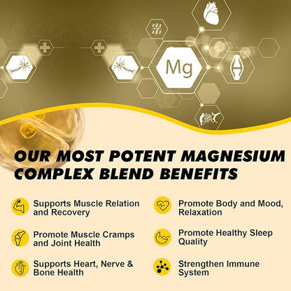 2Pack Magnesium Glycinate Complex, Magnesium Liquid Drops with Magnesium Citrate, Calcium, Potassium, Vitamin D3, Zinc - Magnesium Taurate Supplement