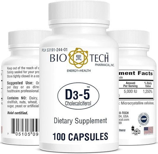 D3-5 (5000 IU) Vitamin D3 (Cholecalciferol)