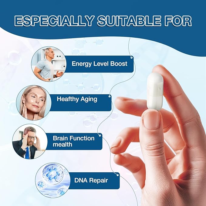 NAD+ Supplement 1000mg - Nicotinamide Riboside (NR) and Resveratrol, Liposomal NAD of Pure Organic Ingredients for Women & Men Healthy Aging, Brain and Cellular Energy, 80 Capsules