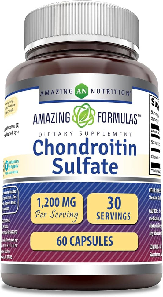 Amazing Formulas Chondroitin Sulfate 1200 mg Per Serving Supplement | Capsules | Non-GMO | Gluten Free | Made in USA (60 Count)