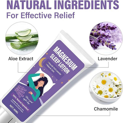 Magnesium Lotion for Sleep & Muscle Relief, Adults & Kids Nighttime Magnesium Cream, Promotes Sleep and Support for Relaxation & Calm