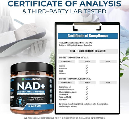 13,510mg NAD+ Supplement- Nicotinamide Riboside, Resveratrol, Quercetin & BioPerine® (High Absorption)- Liposomal NAD Booster for Anti-Aging, Cellular Energy, Skin- For Women & Men- 90 V Capsules