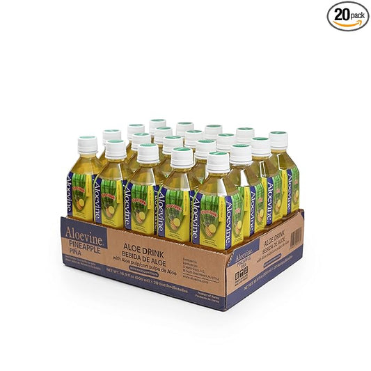 Aloevine Aloe Vera Drink Pineapple juice l 16.9 oz. 20 pack l smart fruit Korean drinks
