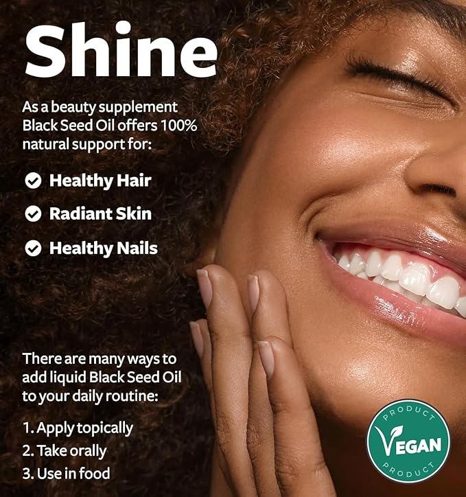 USDA Organic Black Cumin Seed Oil Liquid (8 fl oz) Premium Cold-Pressed Nigella Sativa Producing Pure - Antioxidant Supplement - Vegan, Gluten-Free, & Non-GMO (No Pills or Capsules)