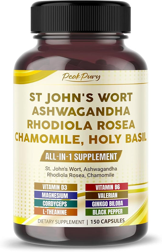 St. John's Wort Ashwagandha Rhodiola Rosea Chamomile - Made in USA