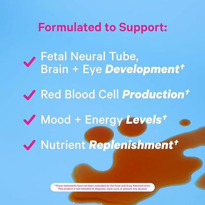 Pink Stork Liquid Prenatal Vitamins for Women - for Fertility, Pregnancy, Postpartum - Morning Sickness Support - 64 Servings - 2 Pack