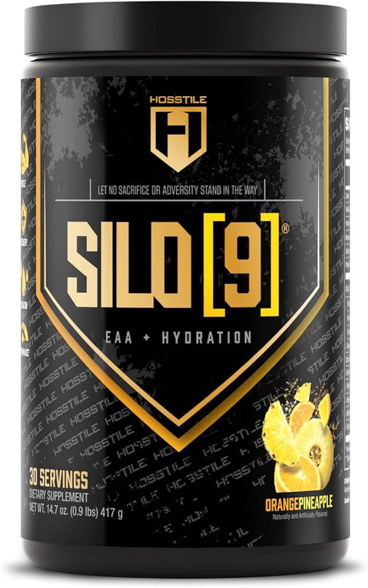 HOSSTILE SILO[9] Essential Amino Acids, EAA & BCAA Powder, Electrolyte Hydration Support, Enhance Muscle Recovery, Build Lean Muscle, Pre or Post Workout Drink, Orange Pineapple, 30 Servings