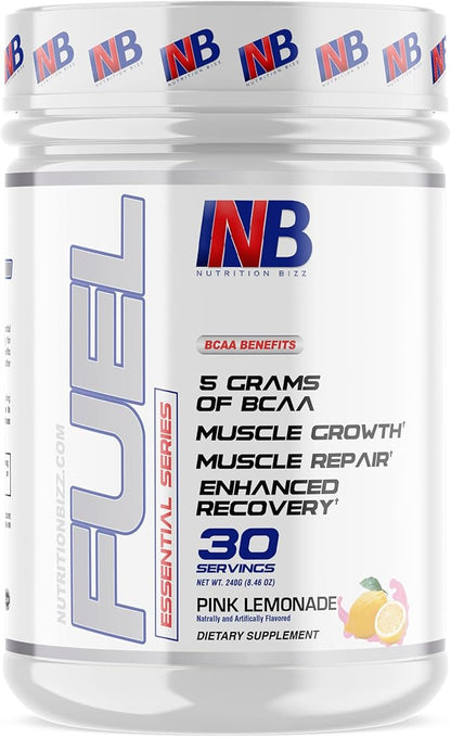 BCAA Powder, 5 Grams of BCAAs Amino Acids, Post Workout Recovery Drink for Muscle Building, Recovery, and Endurance, 30 Servings (Pink Lemonade)