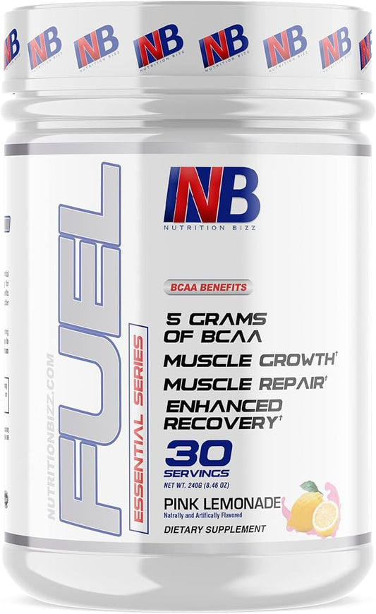 BCAA Powder, 5 Grams of BCAAs Amino Acids, Post Workout Recovery Drink for Muscle Building, Recovery, and Endurance, 30 Servings (Pink Lemonade)