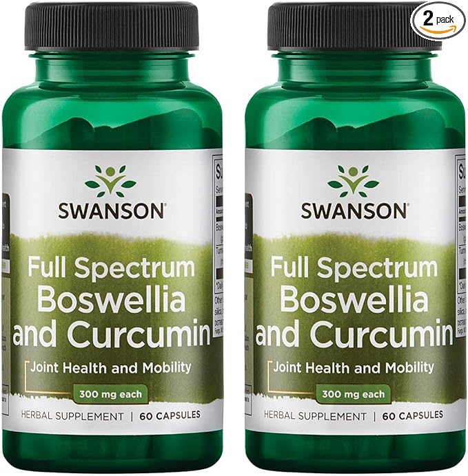 Swanson Full Spectrum Boswellia & Curcumin Natural Wellness Formula - (60 Capsules) (2 Pack)