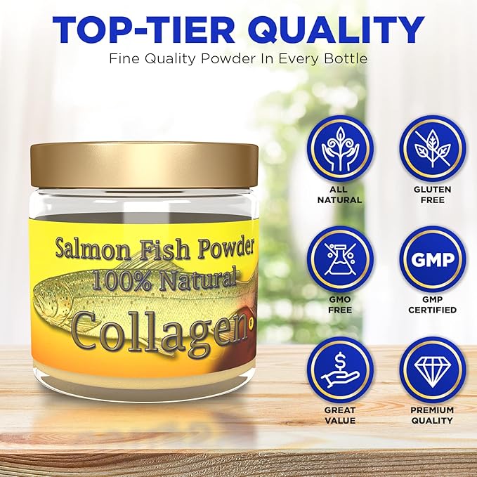 Salcoll Marine Collagen Peptides Powder - Bioactive Anti-Aging Supplement for Skin, Hair, Nails & Joints - 3.69 oz (3-Month Supply)