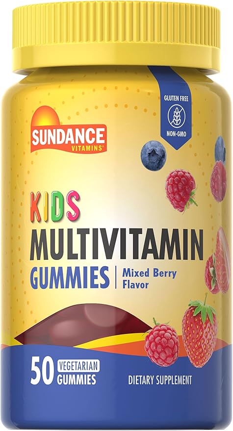 Sundance Kid's Multivitamin Gummies | 50 Count | Mixed Berry Flavor | Vegetarian, Non-GMO, and Gluten Free Supplement
