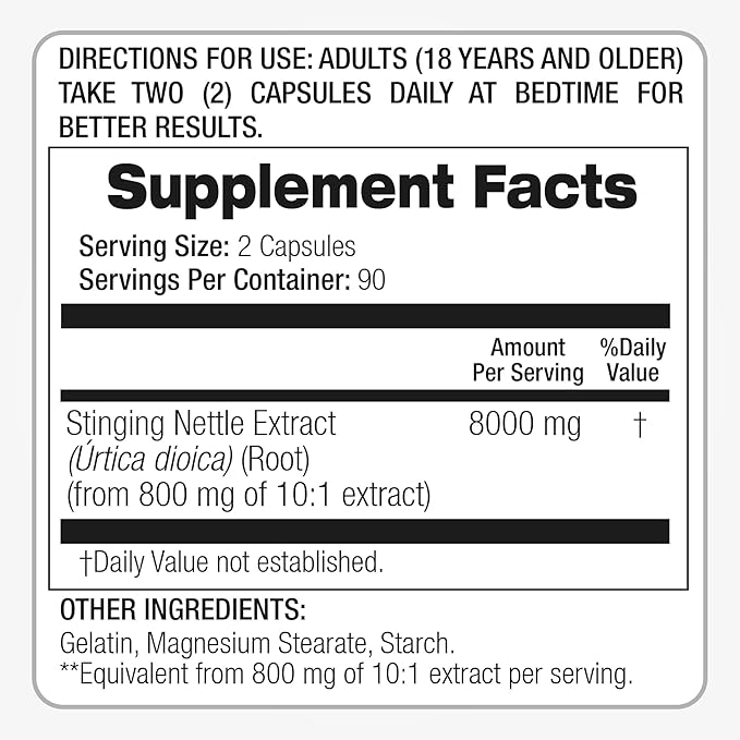 FITO MEDIC'S Lab - Stinging Nettle Root, 180 Capsules - stinging Nettle -Pure Extract, ortiga.