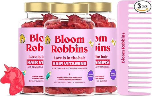 Hair Gummy Prenatal Vitamins for Women Pregnancy with Vitamin B6 - Pre Natal Multivitamin for Women & Folic Acid - 60 Prenatal Hair Gummies with Folic Acid (3Pack)