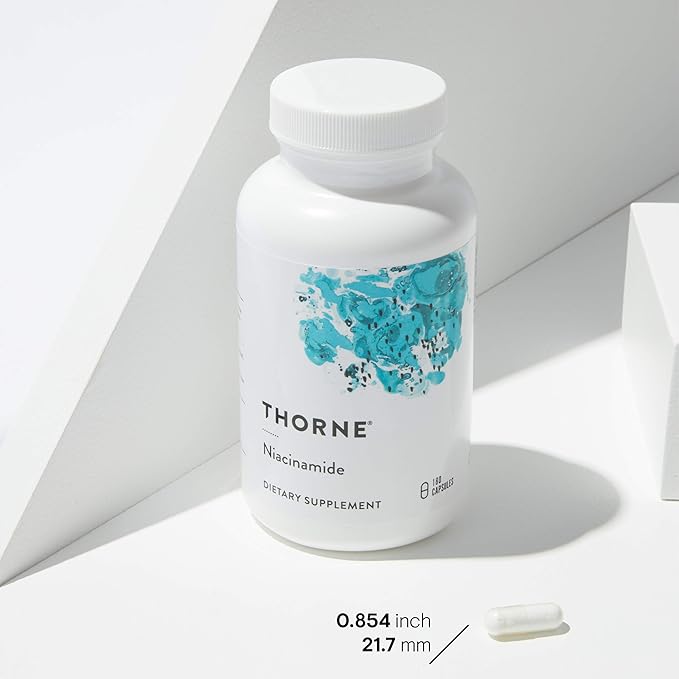 THORNE Niacinamide - 500mg Niacin - Non-Flushing Form of Vitamin B3 - Support Joint Health, Skin Health & Restful Sleep* - Gluten-Free - 180 Capsules