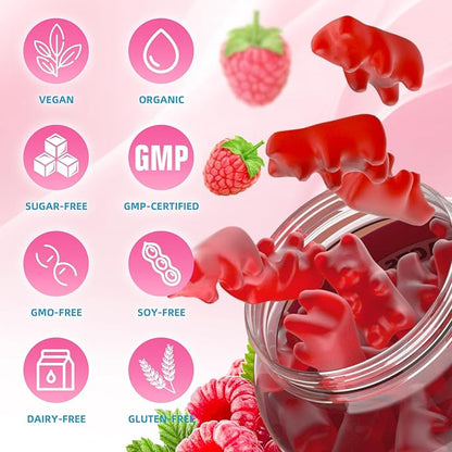 2 Pack Calcium Citrate Gummies, Sugar Free Calcium Citrate 1000mg for Muscle Healthy, Absorption Calcium Supplements for Adults & Kids, Raspberry, 120 Count