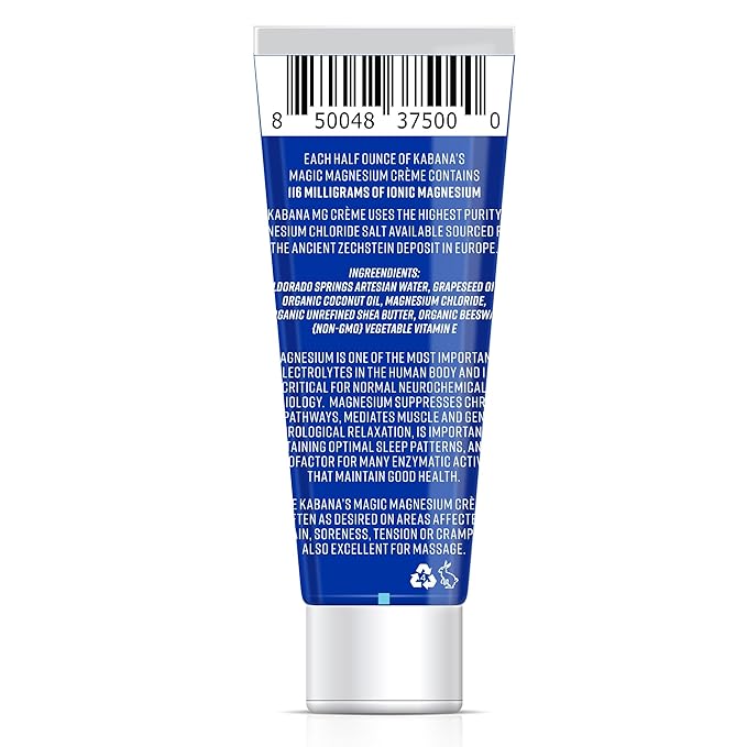 Magic Magnesium Cream | Soy & Corn & Gluten & Fragrance Free | Organic Ingredients | Mg | 3 Ounce Tube