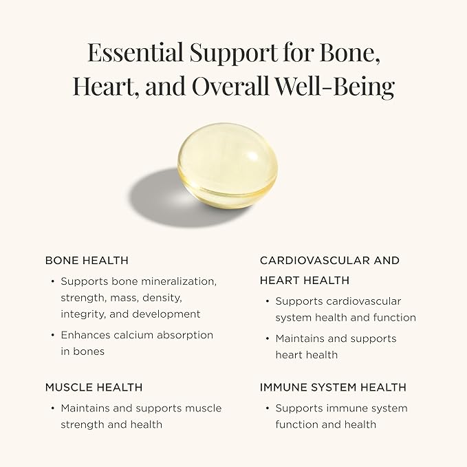 JSHealth Vitamin D3 1000iu Supplement for Healthy Muscle Function, Bone and Heart Health, and Immune Support