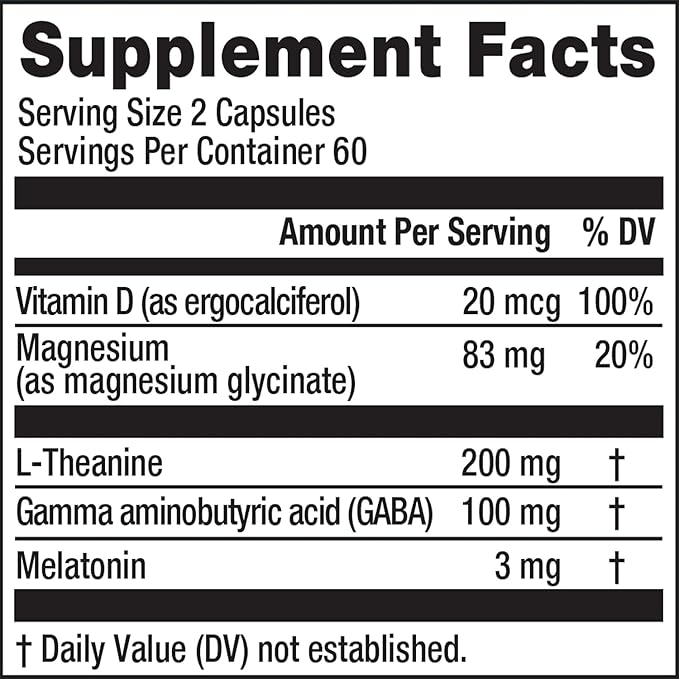 Natural Vitality Calm Sleep Magnesium Supplement, Melatonin & Magnesium Citrate, Sleep Aid Capsules, Gluten Free, Vegan, Non-GMO, Helps The Body Ease Into Sleep, 120 Capsules