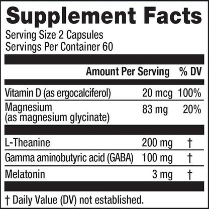 Natural Vitality Calm Sleep Magnesium Supplement, Melatonin & Magnesium Citrate, Sleep Aid Capsules, Gluten Free, Vegan, Non-GMO, Helps The Body Ease Into Sleep, 120 Capsules