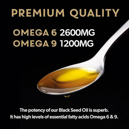 High Strength 100% Pure Virgin Cold Pressed Black Seed Cumin Oil 100ML Glass Bottle, Nigella Sativa Black Seed Oil