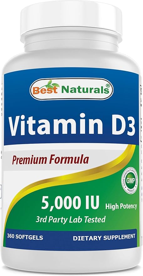 Best Naturals Vitamin D3 5000 IU 360 Softgels