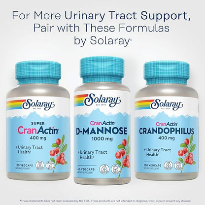 Solaray D-Mannose 1000mg with CranActin Cranberry Extract - D Mannose Cranberry Supplement with Vitamin C - Supports Urinary Tract and Bladder Health - Vegan, 60 Day Guarantee, 30 Servings, 60 VegCaps