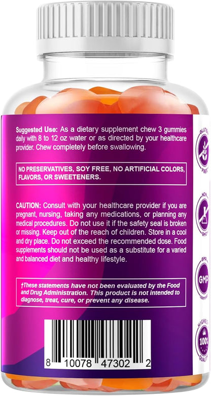 Vitamatic Prebiotic Fiber Gummies for Adults – 2 Pack (Total 120 Gummies) 7g Fiber per Serving | Extra Strength | Zero Sugar Added | Pectin-Based | Digestive Health & Regularity Support