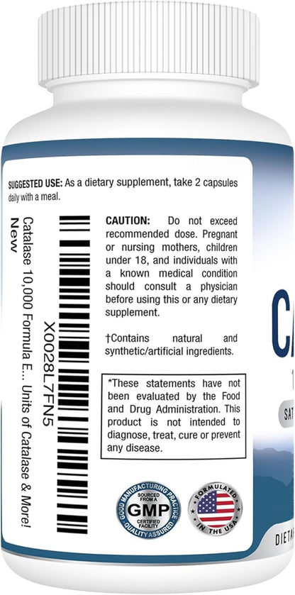 Best Earth Naturals Catalase Supplement 10,000 with Saw Palmetto, Biotin, Fo-Ti, PABA - Hair Supplements for Strong Hair - 180 Capsules - Pack of 3 (90-Day Supply)