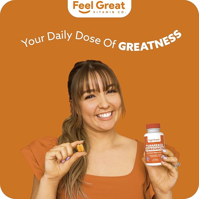 Organic Turmeric Curcumin with Organic Black Pepper 1400 mg - 95% Standardized Curcuminoids & Black Pepper Extract for Better Absorption & Potency - Joint Support - 60 Count