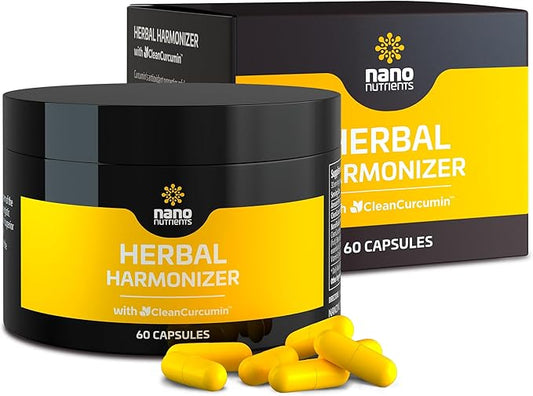Herbal Harmonizer with CleanCurcumin(TM) - Antioxidant in Capsules - Multi Botanical Super Antioxidants Supplement - Nano Curcumin - Holistic Wellness Defender (60 Capsules)