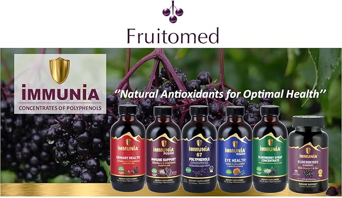 Immunia Fusion - Enhance Your Immune Support. A Powerful Formula Made with elderberries, elderflowers, and Blue Fruits Rich in polyphenols. A Concentrated antioxidant Formula. (3-Pack)