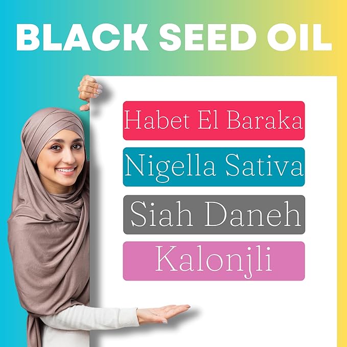 Halal Natural Black Seed Oil Capsules 1000mg Cold Pressed, Vegan, Non-GMO Nigella Sativa Capsules, Gluten Free Pills | 90 Count, 1000mg PS