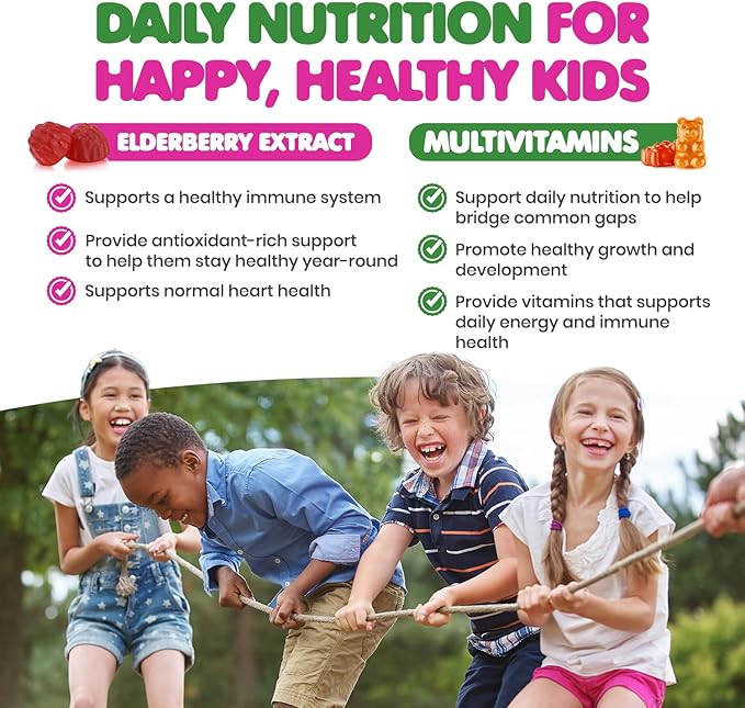 DR. MORITZ Elderberry Gummies for Kids and Toddlers (Multivitamin and Elderberry Bundle)