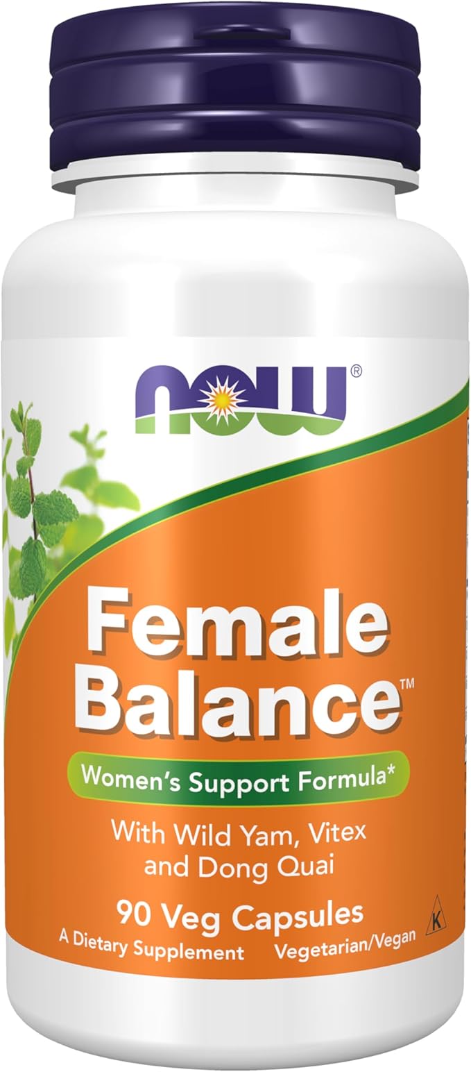 NOW Foods Supplements, Female Balance™ with Wild Yam, Vitex, Dong Quai, GLA, Vitamin B-6 and Folate, 90 Capsules