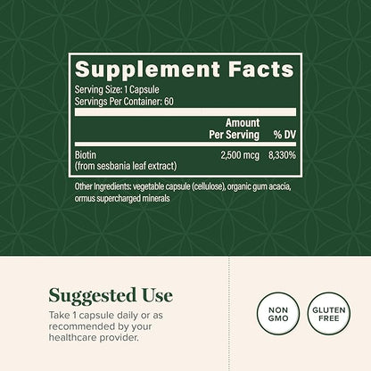 Global Healing Center - Biotin (Vitamin B7) Biotin for Hair Growth Supplement Vitamins, Supports Radiant Skin, and Stronger Nails, Hair Loss Vitamins for Women and Men, More Than The 1000mcg