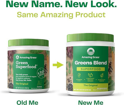 Amazing Grass Greens Blend Superfood: Super Greens Powder Smoothie Mix & Garden of Life, Dr. Formulated Women's Probiotics Once Daily, 16 Strains