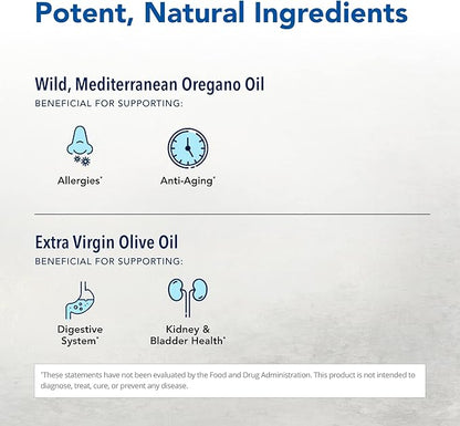 NORTH AMERICAN HERB & SPICE Oreganol P73-120 Softgels - Immune System Support - Unprocessed, Vegan Friendly Wild Oregano - Mediterranean Source - Non-GMO - 120 Servings