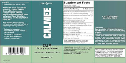 Calmee Unwind Dietary Supplement - Help Support a Balanced Lifestyle and to Promote a Calm demeanor, 60 Tablets