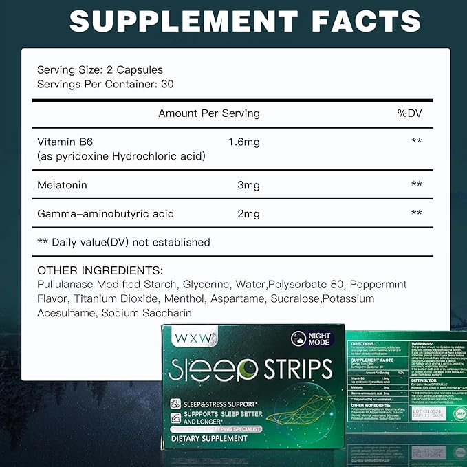 WXW Melatonin, Melatonin Supplements for Restful Sleep, Sleep Aids for Adults, Melatonin 3 mg Fast Dissolve & Release 30 Tablets