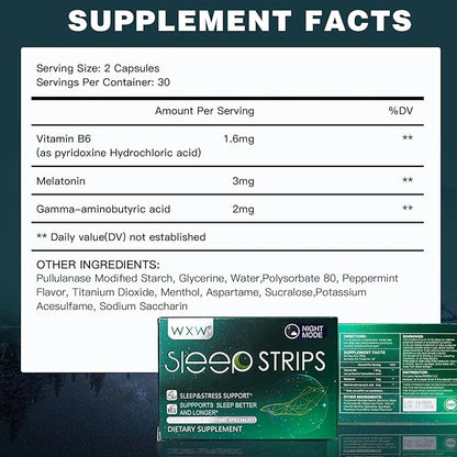 WXW Melatonin, Melatonin Supplements for Restful Sleep, Sleep Aids for Adults, Melatonin 3 mg Fast Dissolve & Release 30 Tablets
