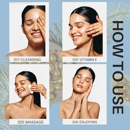 KIOCARE-Vitamin E Oil for Face-Skin Care,Vitamin E Oil-Vitamin E Capsules-Facial Skin Care Products-Face Serum-Face Care-Vitamina E para la Cara-Anti Aging-Aloe Vera-Face Oil and Serum for Women
