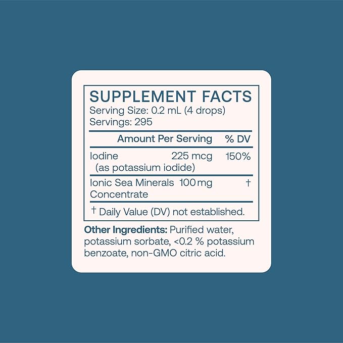 BodyBio - Liquid Iodine for Thyroid Health - High Absorption, Pure, Concentrated Iodine Supplement - 2oz