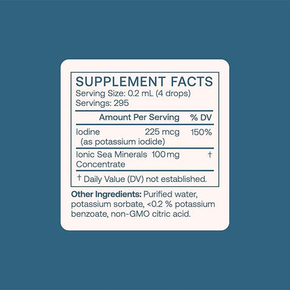 BodyBio - Liquid Iodine for Thyroid Health - High Absorption, Pure, Concentrated Iodine Supplement - 2oz