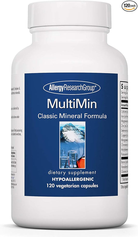 Allergy Research Group MultiMin - Multi Minerals Supplement for Men and Women, Trace Minerals, Mineral Complex, Boron, Iron, Magnesium - 120 Count