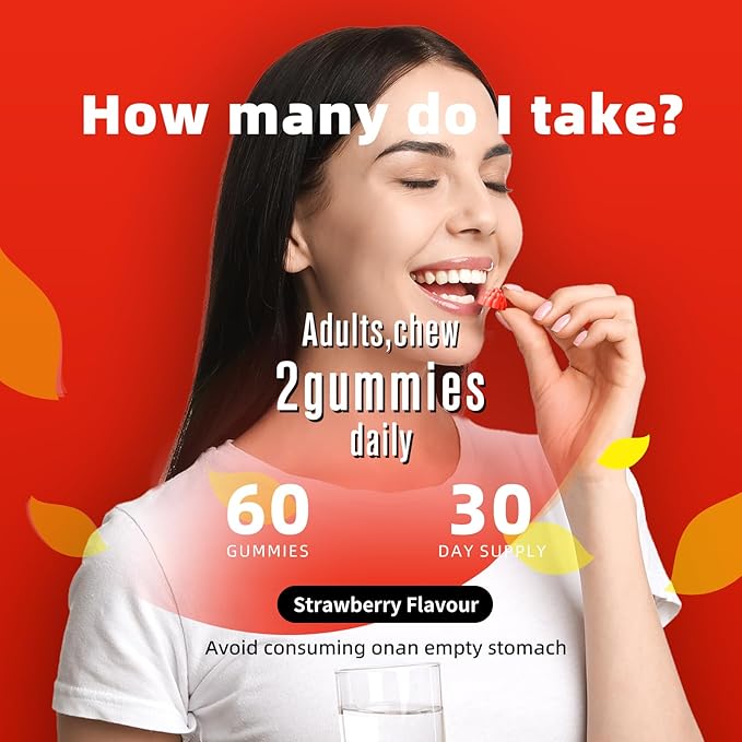 Magnesium Glycinate Gummies 1000mg - for Adults Magnesium Potassium Supplement with Vitamin D, B6, CoQ10 for Calm Mood & Sleep Support - 60 Strawberry Gummies -1 Pack