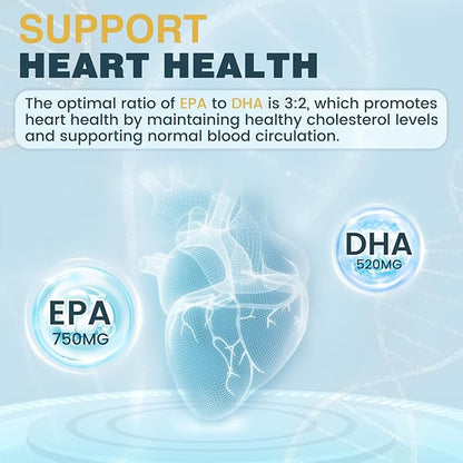NATURE TARGET Omega 3 Fish Oil 2000mg Softgels with Vitamin D3 & E & A - EPA & DHA- Max-Absorption, Supports Heart, 120 Softgels
