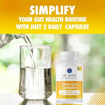 DR. EMIL NUTRITION Total Gut Complex and EZ Doze Plus Bundle - Gut Health Supplement & Sleep Support Capsules with Melatonin