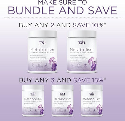 TRU Supplements Metabolism, Advanced Fat Loss, Fight Cravings, Boost Mood, No Jitters or Crash, 30 Servings