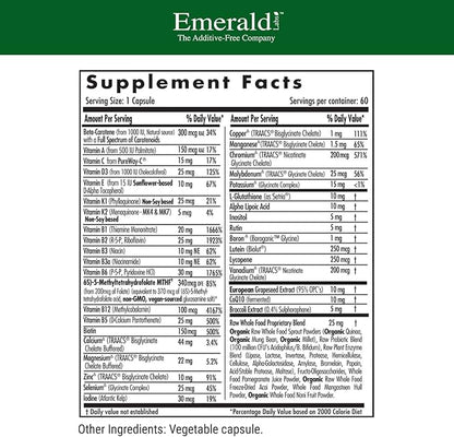 EMERALD LABS Women's 45+ 1-Daily Multi - Complete Multivitamin for Comprehensive Support, Bone & Heart Health* - Designed for Women 45+ - Gluten-Free & Vegetarian- 60 Vegetable Capsules